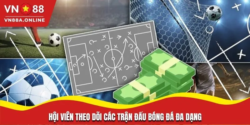 Hội viên theo dõi các trận đấu bóng đá đa dạng