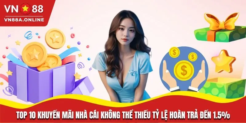 Top 10 khuyến mãi nhà cái không thể thiếu tỷ lệ hoàn trả đến 1.5%